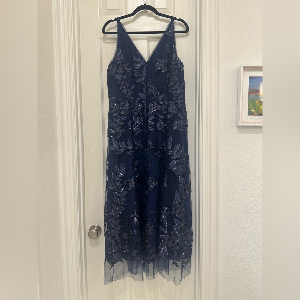 Maggy London Navy Embroidered Midi Dress - Picture 8 of 10